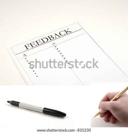 Feedback Paper - hand with pen and marker included separately.  Feeback Paper dimension 3072x2048... Hand with pen dimension 1000x990, Marker dimension 1700x760