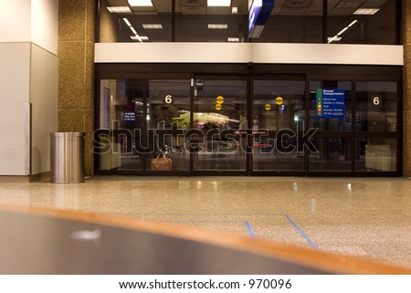 Glass windows at the airport