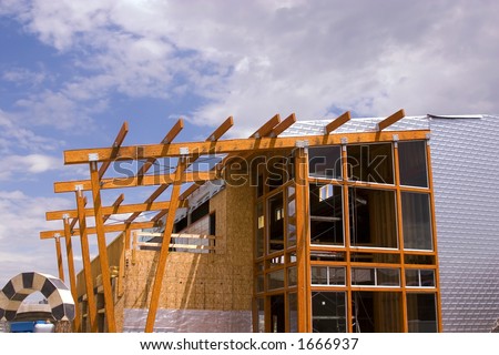 Wooden Restaurant Patio Roof Construction Site