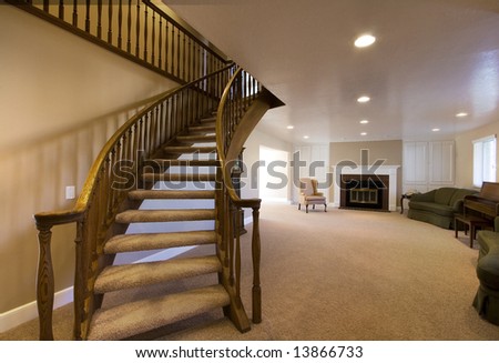 Living Room with Stairs going up in a house