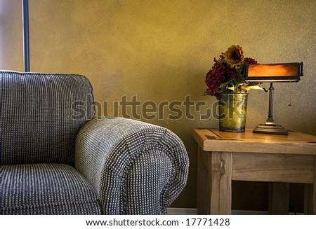 Close up on a Trendy Modern Living Room