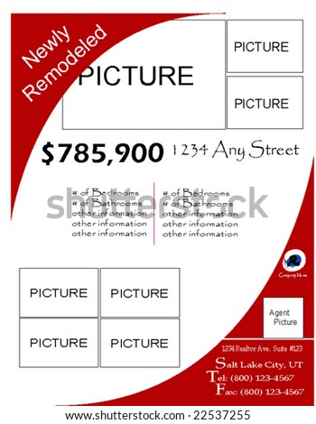Real Estate Sales on Vector Real Estate Flyer Template   22537255   Shutterstock