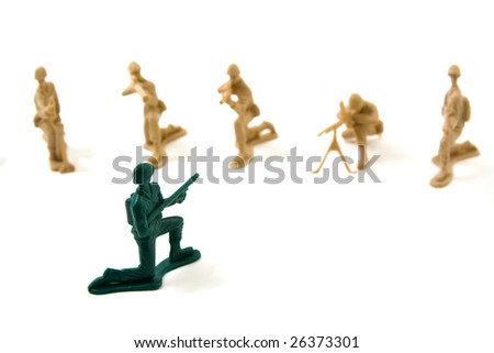 Isolated Plastic Toy Soldiers - Stubborn Concept