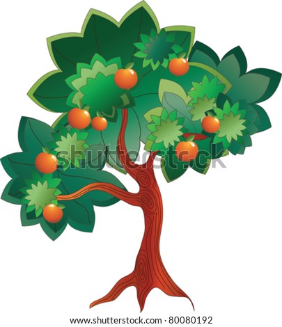 Cartoon Peach Tree