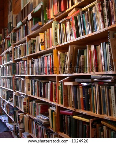Interior, used book shop,