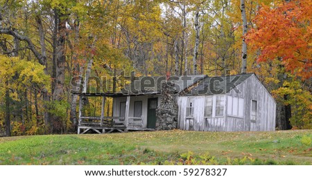 Deserted cabin in the woods