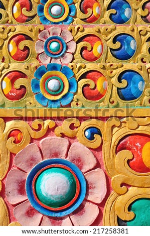 Colorful wall at Tibet temple