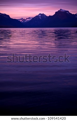 Lake McDonald Sunset. Lake McDonald in Glacier National Park. Vertical Photography. Montana Photo Collection.