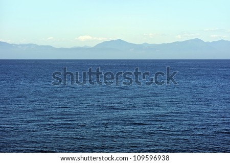 Ocean Panorama - Pacific Ocean and British Columbia, Canada Shore. Nature Photo Collection.