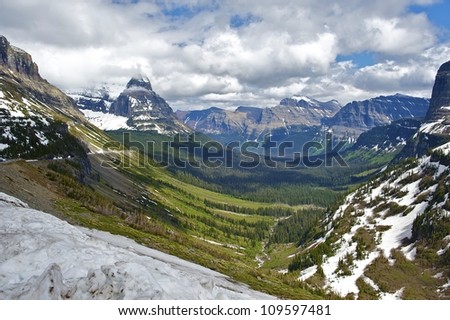 Glacier National Park in Montana USA. Beautiful Valley. Scenic Montana Photo Collection.
