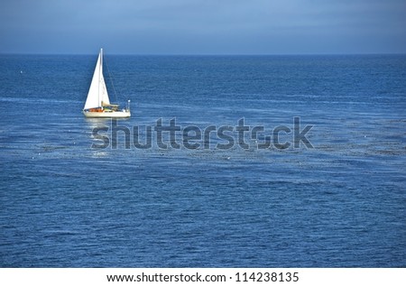 Ocean Sailing. Small Boat on the Ocean. Recreation Photo Collection