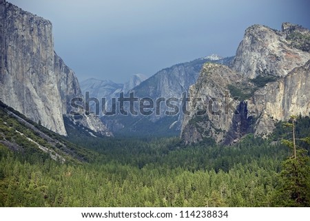 Yosemite Valley, California, USA. Yosemite National Park / High Sierra - Valley Panorama. Nature Photography Collection.
