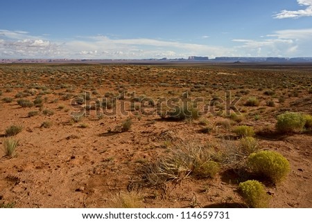 Northern Arizona Desert and Monument Valley in a Distance. Arizona Photo Collection.