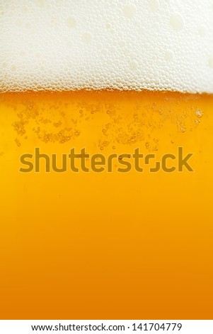 Light Beer Background - Beer in Macro Photography. Closeup View.
