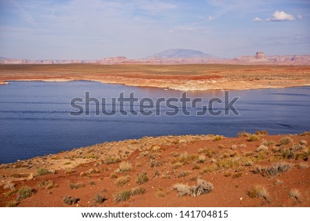 Lake Powell Scenery. Page, Arizona, USA. Lake Powell and Sandstones Landscape. Nature Photo Collection