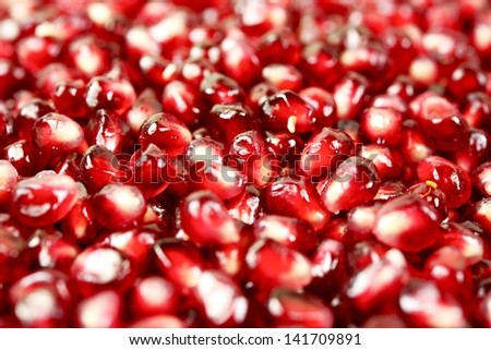 Pomegranate Background. Fresh Juicy Pomegranate Seeds. Fruits Photo Collection.