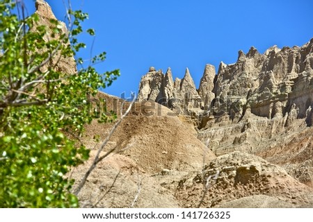 Badlands Formations - Badlands National Park in South Dakota, USA. Beautiful Spires, Pinnacles and Buttes Landscape. South Dakota Photography Collection.