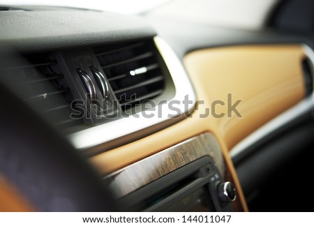 Car Interior - Car Vents Closeup. Vehicle Interiors Photo Collection.