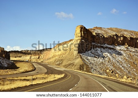 Utah Scenic Interstate  Highway I-70 Early Spring. Utah Photo Collection.