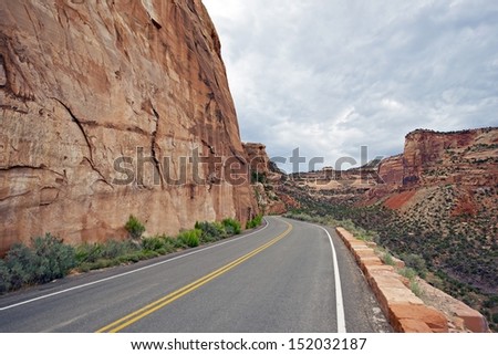 Colorado National Monument Road in Grand Junction, Colorado USA. Scenic Road.