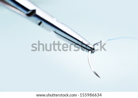 Wounds Sewing Tool - Suture. Medical Equipment Photo Collection.