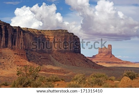 Desert Valley of Arizona. Monuments Valley Landscape. Arizona, United States.
