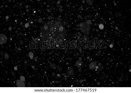 High Resolution Real Heavy Falling Snow Isolated on Solid Black Background. Falling Snow Alpha Channel Version 1 - Heavy.