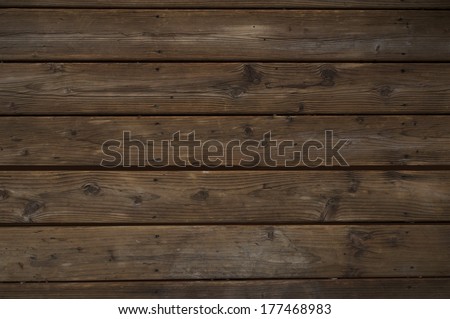 Reclaimed Dark Wood Background. Horizontal Old Weathered Planks.
