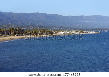 Santa Barbara Bay in Summer. California Sandy Shore.