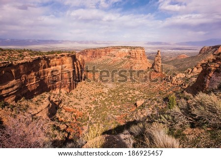 Western Colorado Raw Rocky Landscape. Grand Junction, Colorado National Monument, United States.