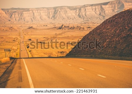 Utah Desert Highway. Scenic Utah Road.