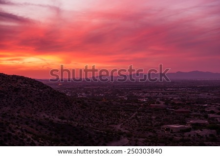Arizona Sunset Scenery. Phoenix Arizona, United States.