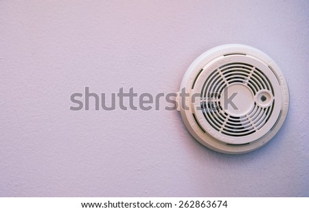 Residential Smoke Detector Wall Mounted Device. Fire Protection.