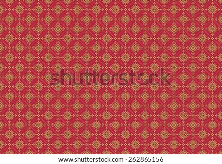 Medieval Royal Pattern Background. Burgundy with Golden Ornaments Pattern