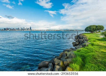 Seattle Bay and the City Skyline. Seattle, Washington, United States.