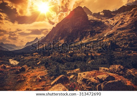 Italian Alps Scenery. Northern Italy Mountain Landscape.