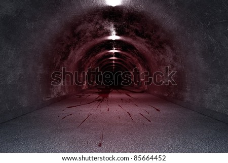 Dark Tunnel 3D Render. Concrete Tunnel.