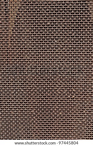 Rough Metal Mesh Background. Old Corroded Metal Mesh Vertical Photography.