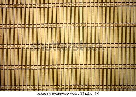 Bamboo Table Mat - Plate. Oriental Mat Background.