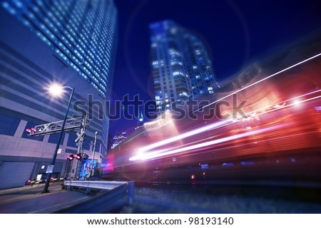 Night Express Train. Cool Urban Long Exposure Photography of the Night Train.