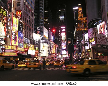 new york times square night. new york times square at