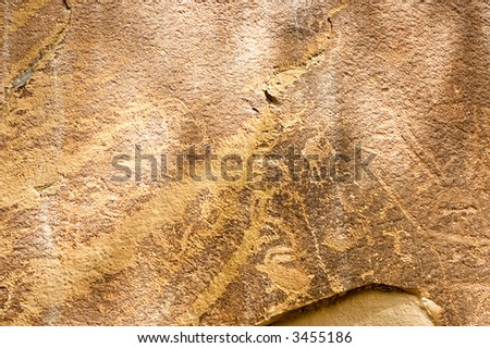 Petroglyph on Newspaper Rock from Native Americans in Capitol Reef National Park ,Utah, USA
