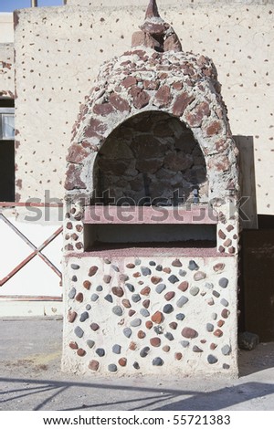 Bread oven made from volcanic stones, Oia Village , Crete island, Greece