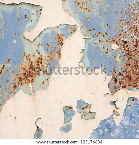 Abstract background. Texture metal with peeling paint.