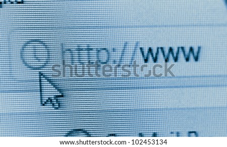 Internet address, computer screen