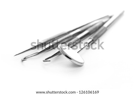 Basic dentist tools isolated on white Basic dentist tools isolated on white
