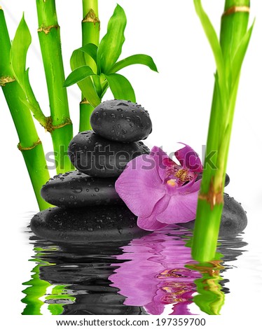 spa Background black stones on water