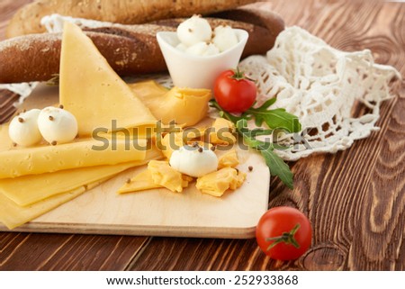 Cheese slices and  bread