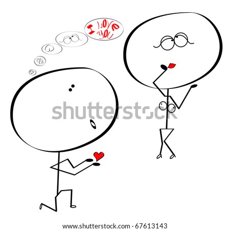 stock vector set of isolated couple cartoon ideal for funny wedding