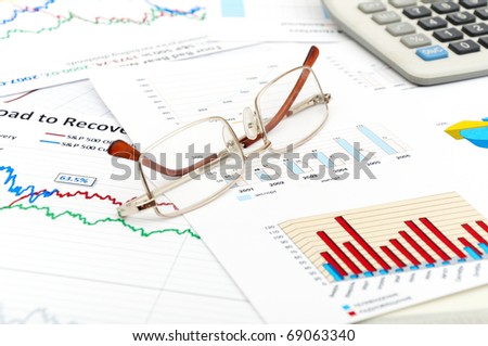 photo financial report and statistic chart business concept